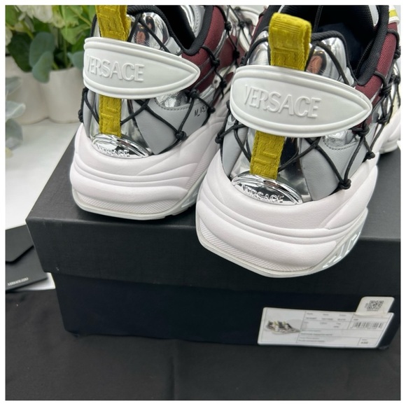 Versace V3 net leather sneakers size 10 US made in Italy - Picture 4 of 8